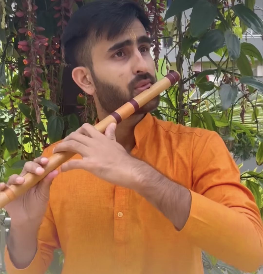Rushikesh (Rushi sir) playing the bansuri